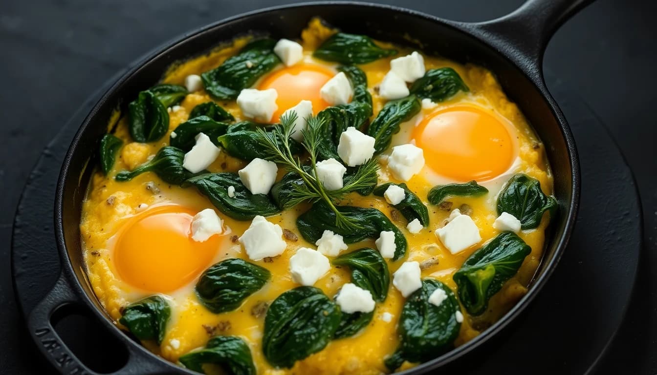 Greek Spanakopita Breakfast Skillet
