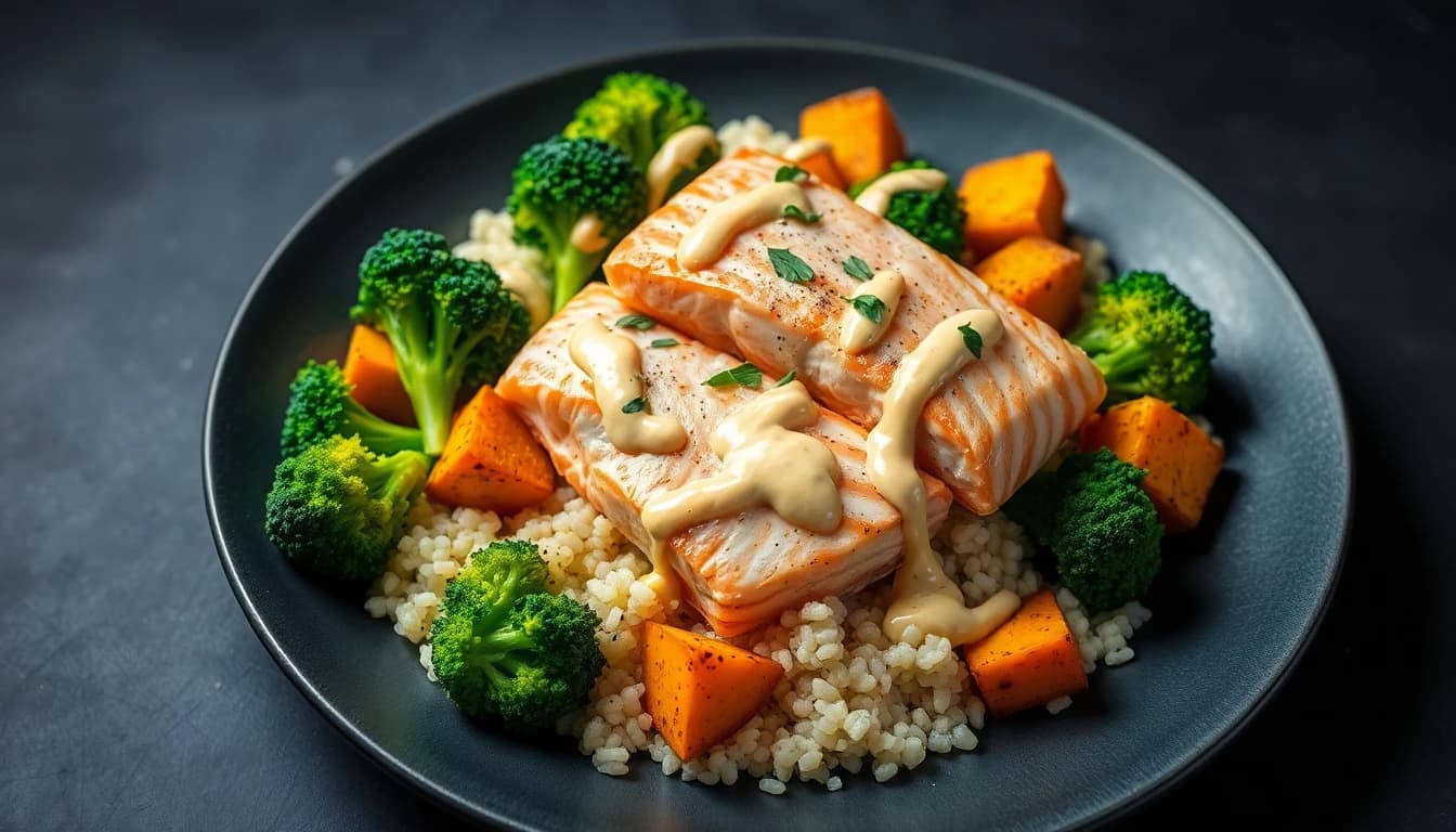 Mediterranean Salmon Power Bowl